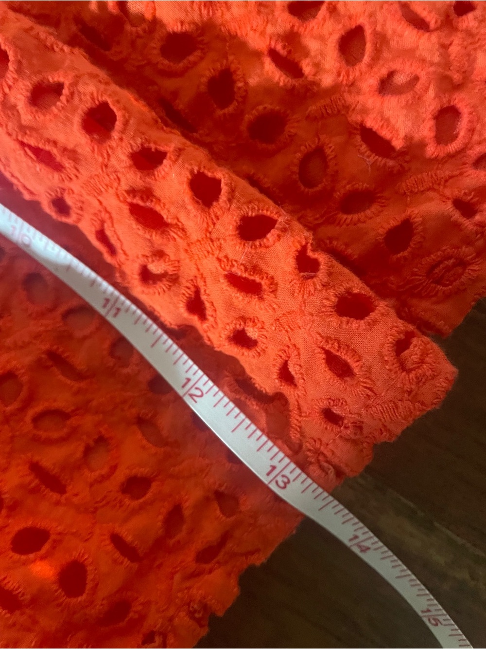 Japna Orange Eyelet Crochet Peplum Cami Tank | Large | 100% Cotton - Picture 11 of 15